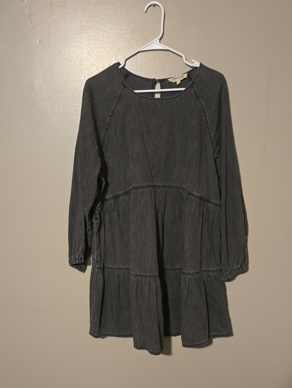 Madewell Denim Raglan-Sleeve Mini Dress in Lunar Wash Womens XL